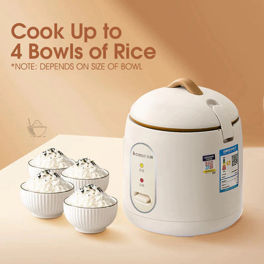 FOOKSUNG 1.2L Mini Rice Cooker electric caldronwith Non-stick Pot and Steamer Kitchen Dormitory