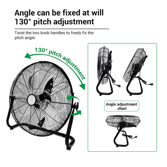 10-20" Electric Floor Fan Industrial Ground Fan Aluminum Blades Strong Wind Powerful Desk Fan 趴地扇 