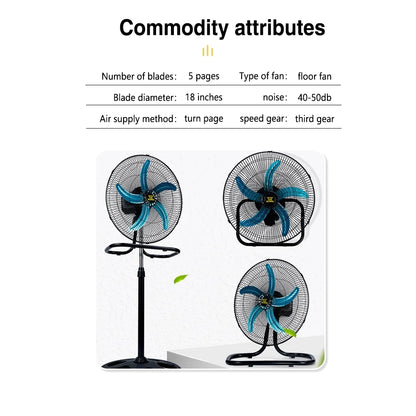 16" /18" Industrial Fan 3-in-1 Floor Stand Multipurpose Fan 5 Blades three speeds kipas