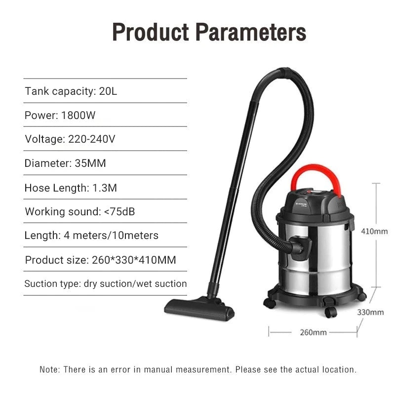 18L Vacuum Cleaner powerful motor 3In1 Wet&Dry Corded Car Vakum Cleaner Vacum Home Dust mite 吸尘器
