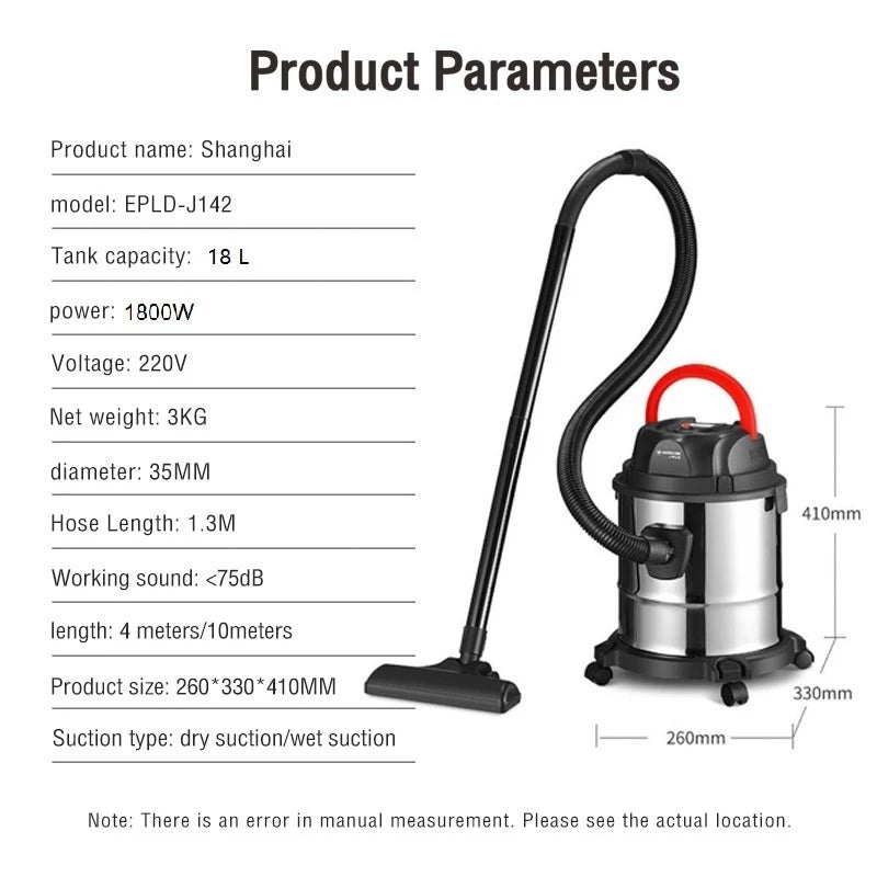 18L Vacuum Cleaner powerful motor 3In1 Wet&Dry Corded Car Vakum Cleaner Vacum Home Dust mite 吸尘器