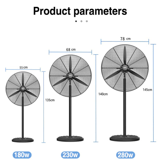 20"26"30"Standing Wall-mounted Industrial Fan Horn Three-speed Wind Supermarket Workshop High Power