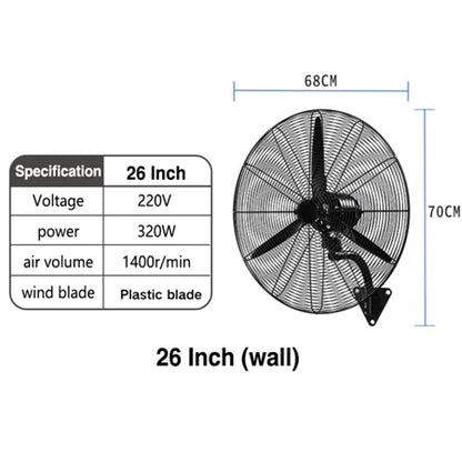 20"26"30"Standing Wall-mounted Industrial Fan Horn Three-speed Wind Supermarket Workshop High Power