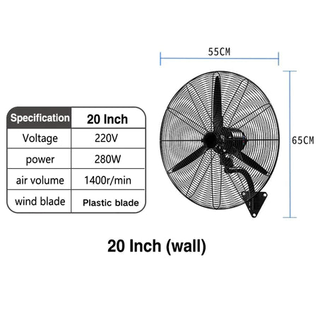 20"26"30"Standing Wall-mounted Industrial Fan Horn Three-speed Wind Supermarket Workshop High Power