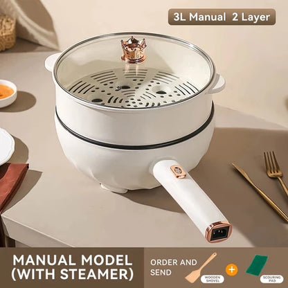 3L/4L Electric cooker Frying Pan Smart Multifunctional Big Capacity Non-Stick Steamer Cooking Pot