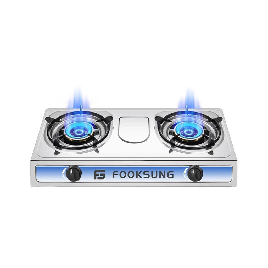 Double Gas Burner Stove Stainless steel Energy saving Glass Cooker Gas Stove Dapur Gas 燃气灶 煤气灶