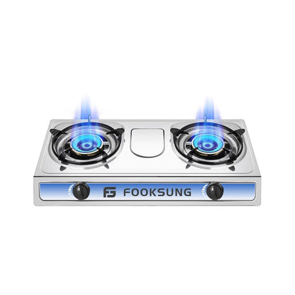 Double Gas Burner Stove Stainless steel Energy saving Glass Cooker Gas Stove Dapur Gas 燃气灶 煤气灶