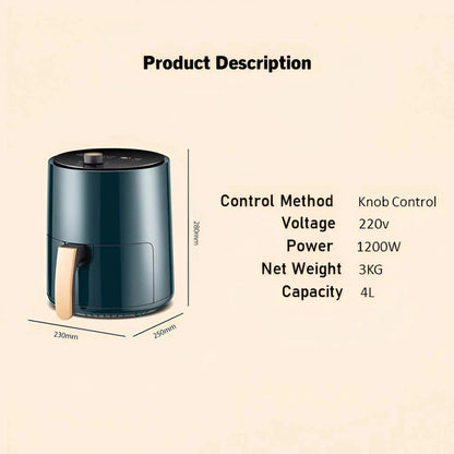 4L-6L Air Fryer 360° Hot Air Circulation Cooker Electric Oven No Flipping 4D Baking Frying Oil Free