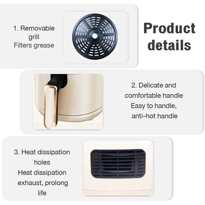 4L-6L Air Fryer 360° Hot Air Circulation Cooker Electric Oven No Flipping 4D Baking Frying Oil Free