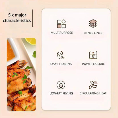 4L-6L Air Fryer 360° Hot Air Circulation Cooker Electric Oven No Flipping 4D Baking Frying Oil Free