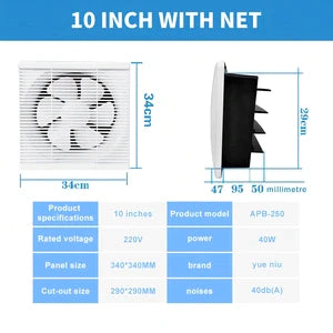 6''-14" inch Wall Mount Exhaust Ventilating Fan Household Silent Bathroom Shutter Ventilation fan