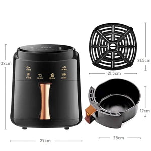 8L Air Fryer 360° Hot Air Circulation Cooker Electric Oven No Flipping 4D Baking Frying Oil Free