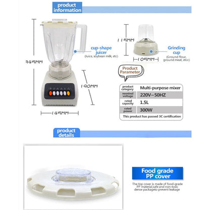 Blender Heavy Duty 2 in 1 Countertop Mixer with Jug Multifunctional Juicer Machine 榨汁机