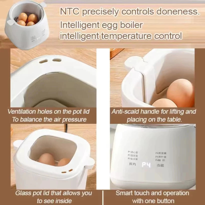 Egg Boiler 6 Functions Egg Cooker Boiling Machine Household Automatic Power off 蒸蛋器