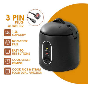 FOOKSUNG 1.2L Mini Rice Cooker electric caldronwith Non-stick Pot and Steamer Kitchen Dormitory