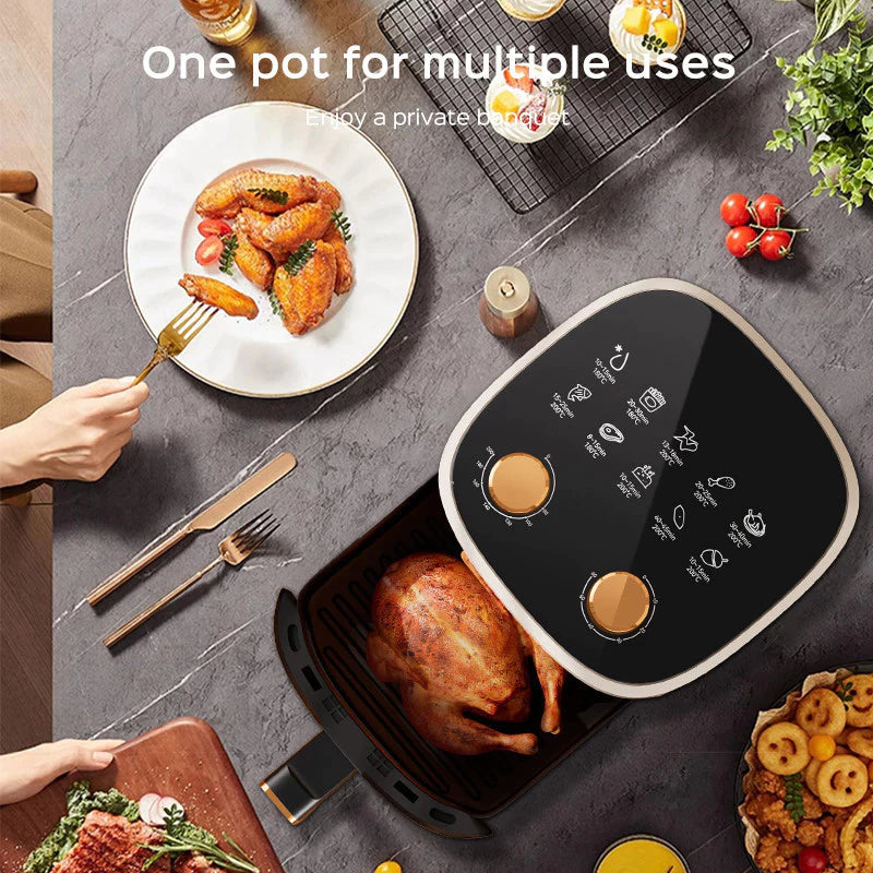 Fooksung Air Fryer 8L 4000W Non-Stick Coating Visual Window Oil Free Smokeless Multifunctional 