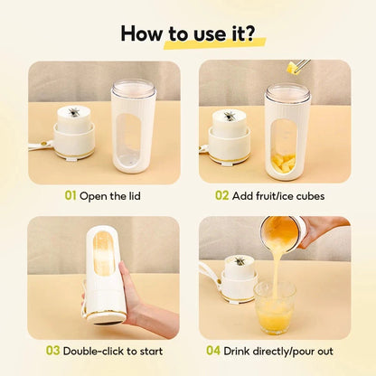 Fooksung Juice Cup Portable Multi-functional 350ML Wireless Electric Juicer Ice Crusher Typce-C Charging 榨汁杯 果汁杯