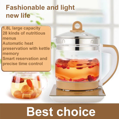 Malaysia 3 plug Multifunction health pot 1.8L Glass electric kettle kitchen cooker soup tea kettle
