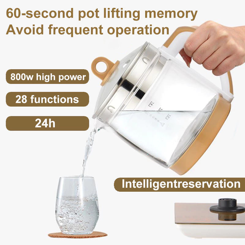 Malaysia 3 plug Multifunction health pot 1.8L Glass electric kettle kitchen cooker soup tea kettle