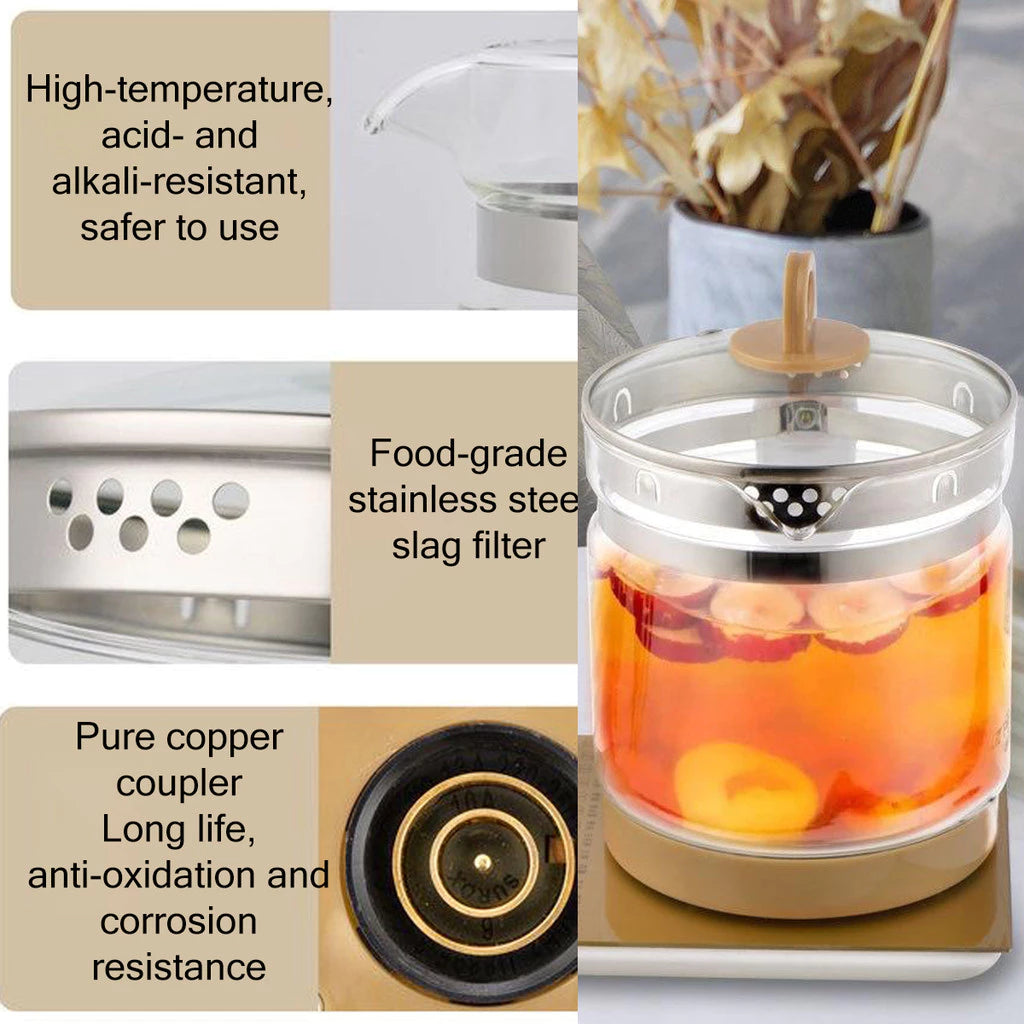 Malaysia 3 plug Multifunction health pot 1.8L Glass electric kettle kitchen cooker soup tea kettle
