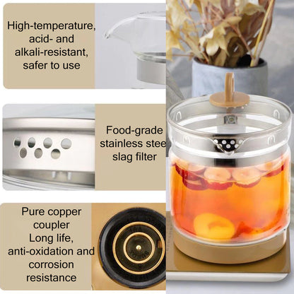 Malaysia 3 plug Multifunction health pot 1.8L Glass electric kettle kitchen cooker soup tea kettle