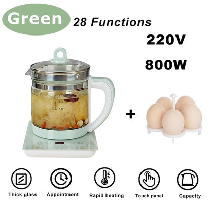Malaysia 3 plug Multifunction health pot 1.8L Glass electric kettle kitchen cooker soup tea kettle
