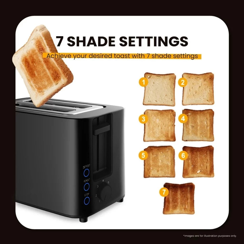 Toaster 750W 2 Slice Pop Up 7-Shades Bread Toaster breakfast machine Pembakar Roti 烤面包机