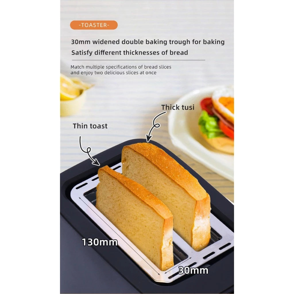 Toaster 750W 2 Slice Pop Up 7-Shades Bread Toaster breakfast machine Pembakar Roti 烤面包机