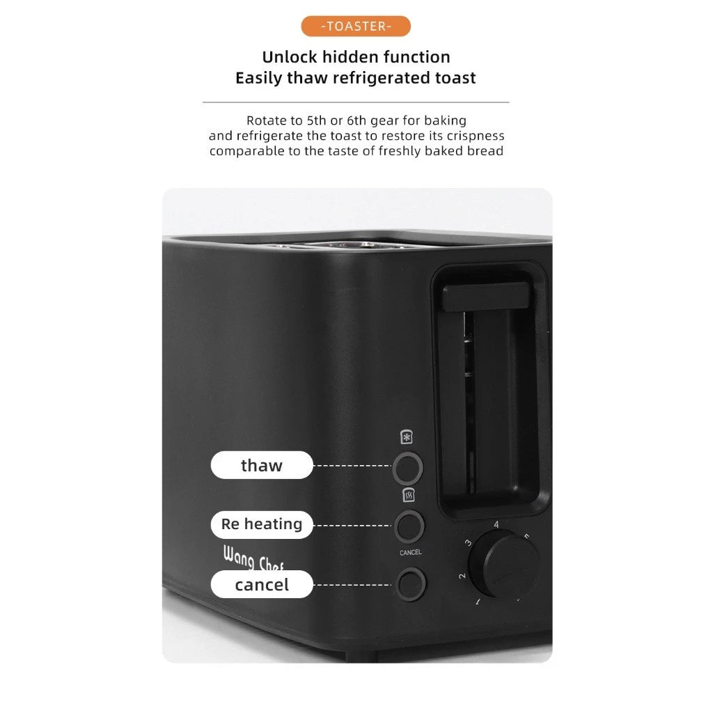 Toaster 750W 2 Slice Pop Up 7-Shades Bread Toaster breakfast machine Pembakar Roti 烤面包机