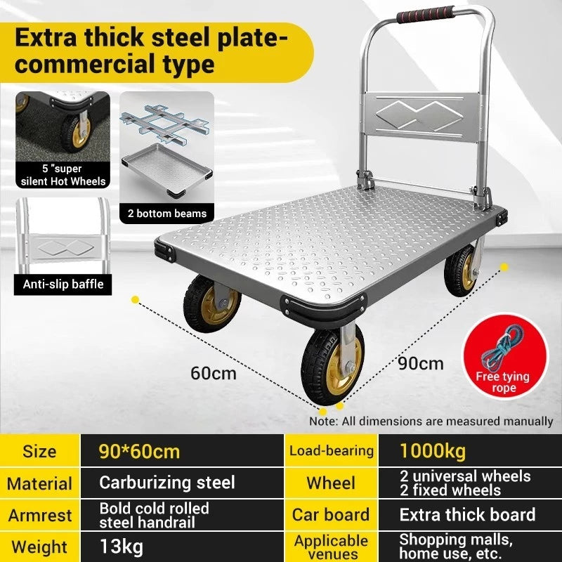 Trolley Heavy Duty Troli Barang Foldable 1000KG Hand Truck 手推車 拉貨 Troli Beroda